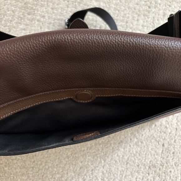 Coach Hudson Messenger In Colorblock Tobacco Mahagony Leather Bag Snap Belt - Picture 11 of 11